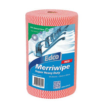 Edco Merriwipe Roll Heavy Duty 30 x 50cm Sheet x 90 Wipes Red