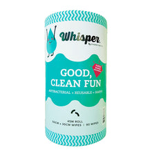 Whisper Antibacterial Wipes Roll 50cm x 30cm | 90 sheets - Green