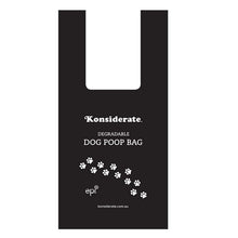 Handled Dog Waste Bag Degradable - Black Printed Rolls / 8 rolls x 225 bags