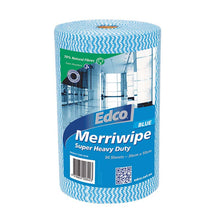 Edco Merriwipe Roll Heavy Duty 30 x 50cm Sheet x 90 Wipes Blue