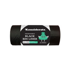 36L Kitchen Black Bin Liner Degradable 570 x 690mm / 20 rolls x 50 bags