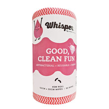 Whisper Antibacterial Wipes Roll 50cm x 30cm | 90 sheets - Red
