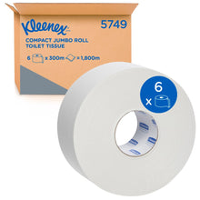 Kleenex Jumbo Toilet Rolls 2ply (6 x 300m rolls/case)