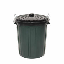 Bin - Green Plastic - Black Lid - 55l