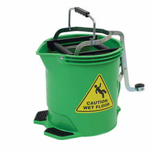 Mop Bucket - Metal Wringer - Green