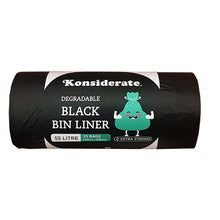55L Black HD Degradable Bin Liner / 10 rolls x 25 bags