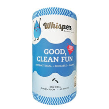 Whisper Antibacterial Wipes Roll 50cm x 30cm | 90 sheets - Blue