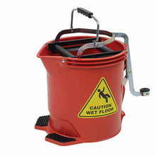 Mop Bucket - Metal Wringer - Red