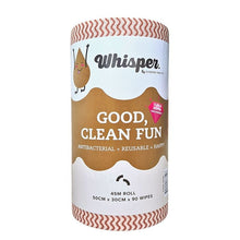 Whisper Antibacterial Wipes Roll 50cm x 30cm | 90 sheets - Coffee